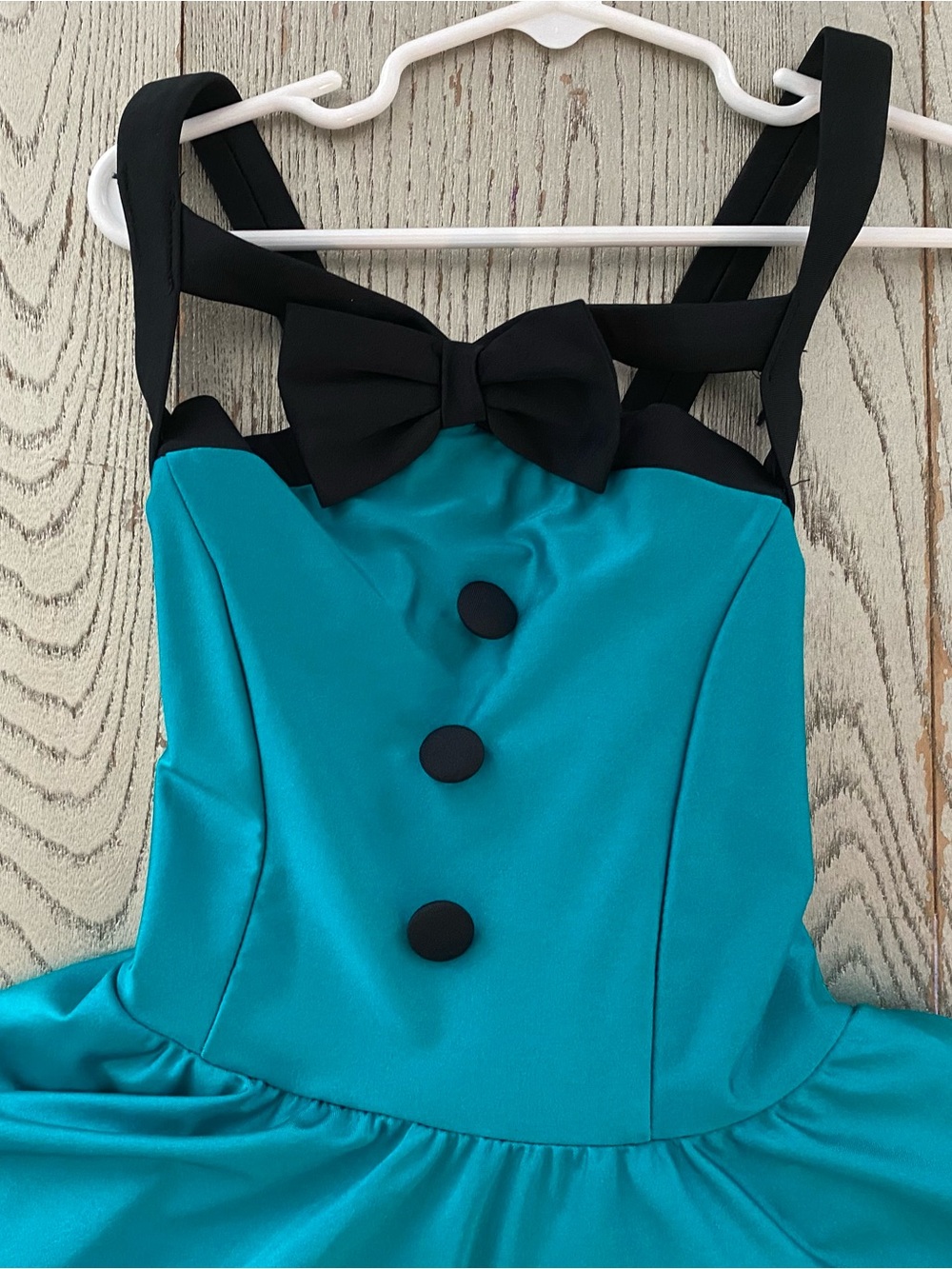 Revolution Teal and Black Girls Costume Dress with Bow